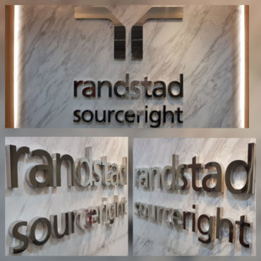 Reception Signage using BA Stainless Steel